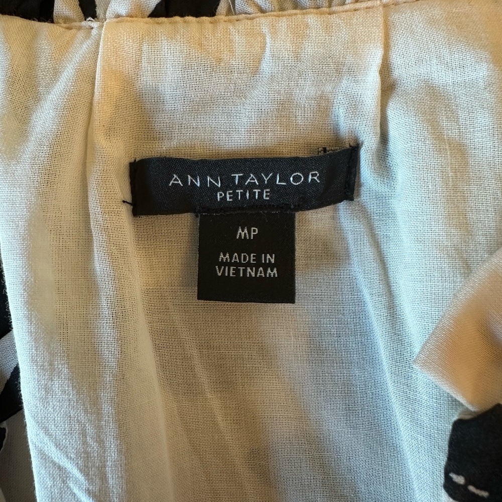 Ann Taylor White Midi Dress with Black Floral Print - Picture 6 of 7